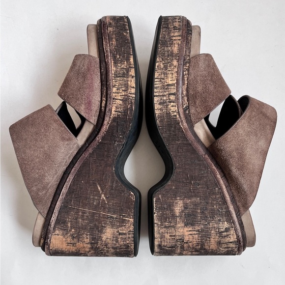 Rag & Bone Boho Sommer Brown Suede Wedge Sandals Size 6.5 - Picture 5 of 12